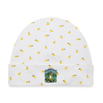 Find a Higher Peace – Meditativer Frosch - Baby Premium Organic Mütze - Weiß/Zitronengelb - Vorne