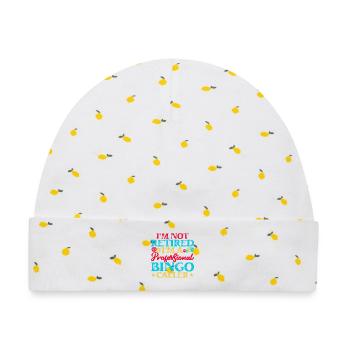 Bingo Game Professional Bingo Caller Bingo - Baby Premium Organic Mütze - Weiß/Zitronengelb - Vorne