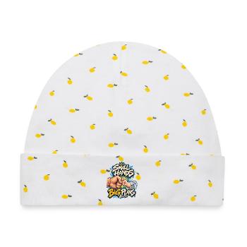 Kleine Hände Große Pläne - Baby Premium Organic Mütze - Weiß/Zitronengelb - Vorne