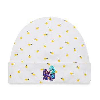 KOSMISCHER ROCKER | Geist im Verstärker - Baby Premium Organic Mütze - Weiß/Zitronengelb - Vorne