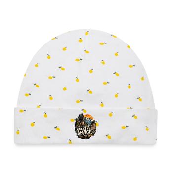Take A Wander – Bergabenteuer - Baby Premium Organic Mütze - Weiß/Zitronengelb - Vorne