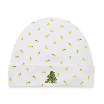 Witziger_weihnachtsbaum_1 - Baby Premium Organic Mütze - Weiß/Zitronengelb - Vorne