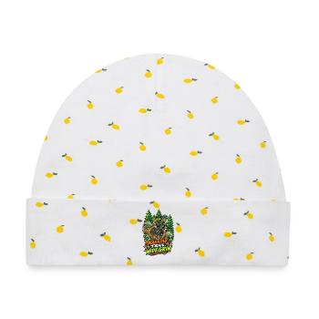 Narrow Trail, Wide Grin - Baby Premium Organic Mütze - Weiß/Zitronengelb - Vorne