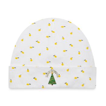 Weihnachtsbaum Christbaum Merry Christmas  - Baby Premium Organic Mütze - Weiß/Zitronengelb - Vorne