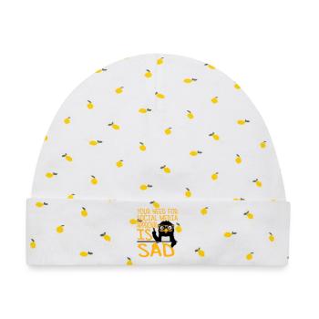 Need for social media approval is sad Pinguin Nerd - Baby Premium Organic Mütze - Weiß/Zitronengelb - Vorne