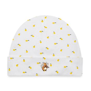Capybara Geige Violine - Baby Premium Organic Mütze - Weiß/Zitronengelb - Vorne