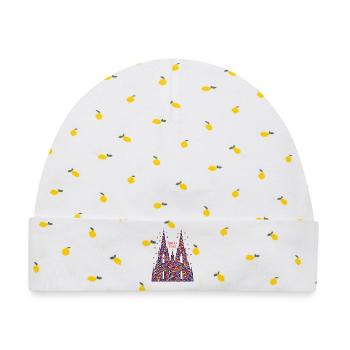 Kölner Dom mit Konfetti Karneval Fasching Köln - Baby Premium Organic Mütze - Weiß/Zitronengelb - Vorne