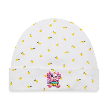 Kuschelmonster Happy Little Soul - Baby Premium Organic Mütze - Weiß/Zitronengelb - Vorne