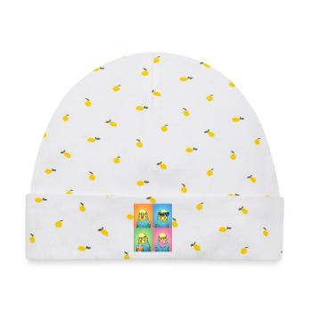 Wellensittiche Wellensittich - Baby Premium Organic Mütze - Weiß/Zitronengelb - Vorne