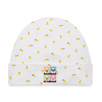 Eagle Adler - Baby Premium Organic Mütze - Weiß/Zitronengelb - Vorne