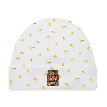 Volleyballmom Skelette Rosen Print - Baby Premium Organic Mütze - Weiß/Zitronengelb - Vorne