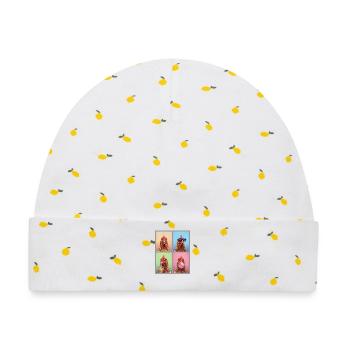 Hühner Huhn - Baby Premium Organic Mütze - Weiß/Zitronengelb - Vorne