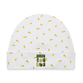 Gurkenkunde - Baby Premium Organic Mütze - Weiß/Zitronengelb - Vorne