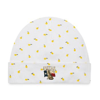 Texas Wolf Flagge - Baby Premium Organic Mütze - Weiß/Zitronengelb - Vorne