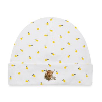 Schottisches Hochlandrind Highland Cattle Fan - Baby Premium Organic Mütze - Weiß/Zitronengelb - Vorne