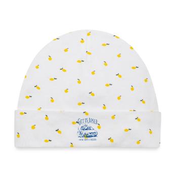 Waschbär Get In Loser - Baby Premium Organic Mütze - Weiß/Zitronengelb - Vorne