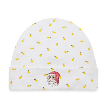 Verspieltes Aquarell-Weihnachtsmannporträt - Baby Premium Organic Mütze - Weiß/Zitronengelb - Vorne