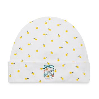 Biarritz 2026 Surf Insel Vibes - Baby Premium Organic Mütze - Weiß/Zitronengelb - Vorne