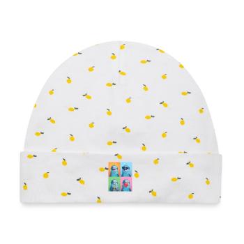 Delfine Delfin - Baby Premium Organic Mütze - Weiß/Zitronengelb - Vorne