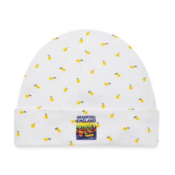 Retro Bradford England City Skyline Sept - Baby Premium Organic Mütze - Weiß/Zitronengelb - Vorne