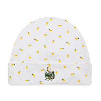 Mondbeschienener Winterwappen - Baby Premium Organic Mütze - Weiß/Zitronengelb - Vorne