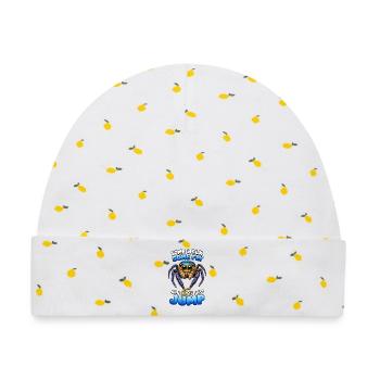 Blaue Springspinne | Kawaii Springspinnen T  - Baby Premium Organic Mütze - Weiß/Zitronengelb - Vorne