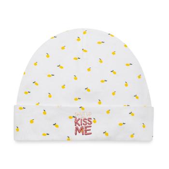 Shut Up And Kiss Me Küss Mich Einfach Valentinstag - Baby Premium Organic Mütze - Weiß/Zitronengelb - Vorne