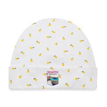 City Vintage Brighton England Coastal Skyline - Baby Premium Organic Mütze - Weiß/Zitronengelb - Vorne