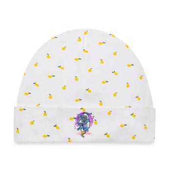 Drache Kirschblüten Fantasy - Baby Premium Organic Mütze - Weiß/Zitronengelb - Vorne