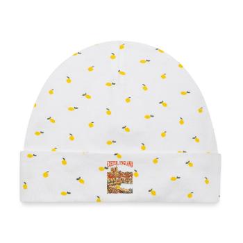 Vintage Exeter England City Skyline Novelty - Baby Premium Organic Mütze - Weiß/Zitronengelb - Vorne