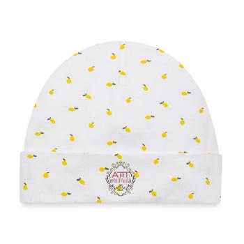 Jugendstil - Baby Premium Organic Mütze - Weiß/Zitronengelb - Vorne