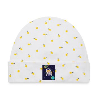 Shiba Inu Astronaut - Baby Premium Organic Mütze - Weiß/Zitronengelb - Vorne