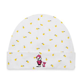 Ein kleiner Punk mit einer kleinen Katze - Baby Premium Organic Mütze - Weiß/Zitronengelb - Vorne