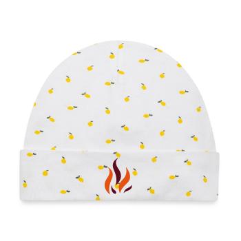 Flamme - Baby Premium Organic Mütze - Weiß/Zitronengelb - Vorne