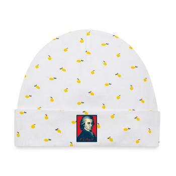 Wolfgang Amadeus Mozart - Baby Premium Organic Mütze - Weiß/Zitronengelb - Vorne