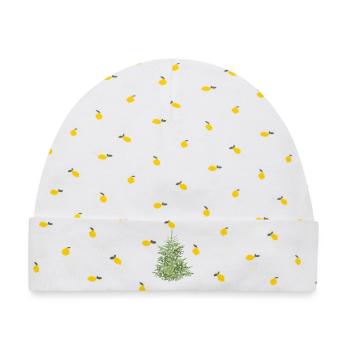 grüner Christbaum, Tannenbaum oder Weihnachtsbaum - Baby Premium Organic Mütze - Weiß/Zitronengelb - Vorne