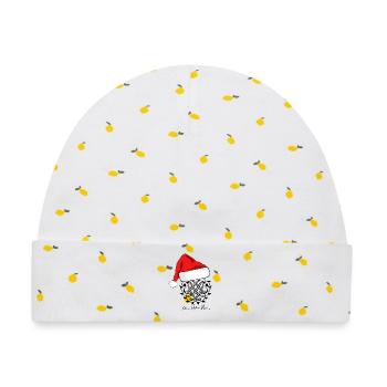 Bach Siegel / Monogramm / Wappen mit Nikolausmütze - Baby Premium Organic Mütze - Weiß/Zitronengelb - Vorne