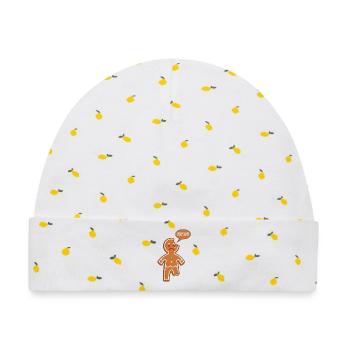 Lebkuchenmann Mimimi Mi Mi Mi Lustige Sprüche - Baby Premium Organic Mütze - Weiß/Zitronengelb - Vorne