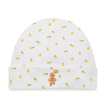 Lebkuchenmann Mi Mi Mi Mimimi Lustige Sprüche - Baby Premium Organic Mütze - Weiß/Zitronengelb - Vorne
