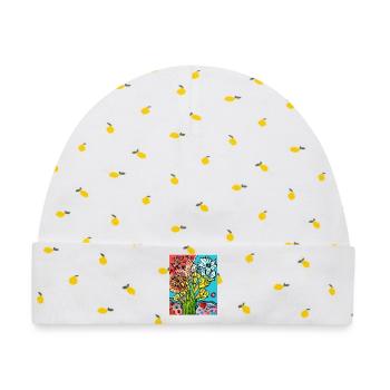 EG Blumen I Osterglocken I Ostern I Aquarell - Baby Premium Organic Mütze - Weiß/Zitronengelb - Vorne