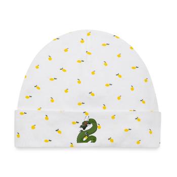 Drache mit roten Augen - Baby Premium Organic Mütze - Weiß/Zitronengelb - Vorne