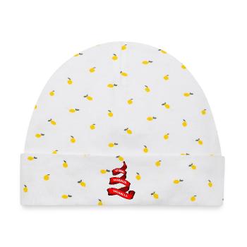 Wikinger Wimpel oder Banner rot - Baby Premium Organic Mütze - Weiß/Zitronengelb - Vorne