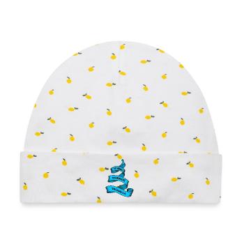 Wikinger Wimpel oder Banner blau - Baby Premium Organic Mütze - Weiß/Zitronengelb - Vorne
