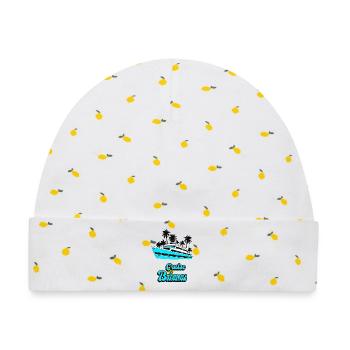 Cruise Bahamas Yacht Design - Baby Premium Organic Mütze - Weiß/Zitronengelb - Vorne