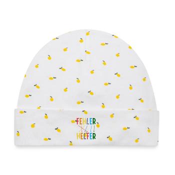 Fehler sind bunte Helfer Schriftzug mehrfarbig - Baby Premium Organic Mütze - Weiß/Zitronengelb - Vorne