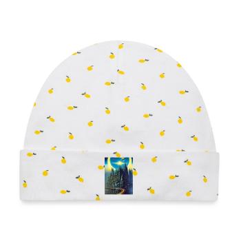 Leuchtende Zitadelle mit blauem Himmel - Baby Premium Organic Mütze - Weiß/Zitronengelb - Vorne