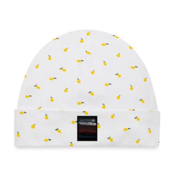 Rothko-Stil in digitalen Farben - Baby Premium Organic Mütze - Weiß/Zitronengelb - Vorne
