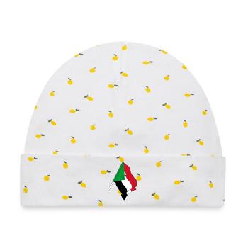 Flagge Sudan - Baby Premium Organic Mütze - Weiß/Zitronengelb - Vorne
