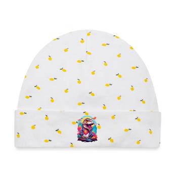 Tyrannosaurus Rex - Baby Premium Organic Mütze - Weiß/Zitronengelb - Vorne