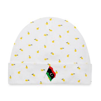 Flagge Libyen - Baby Premium Organic Mütze - Weiß/Zitronengelb - Vorne